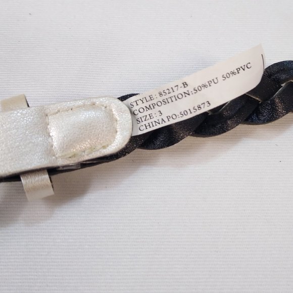 White Braided Belt Size 3 Durable Faux Leather Stylish Addition to Any Outfit - Picture 4 of 12
